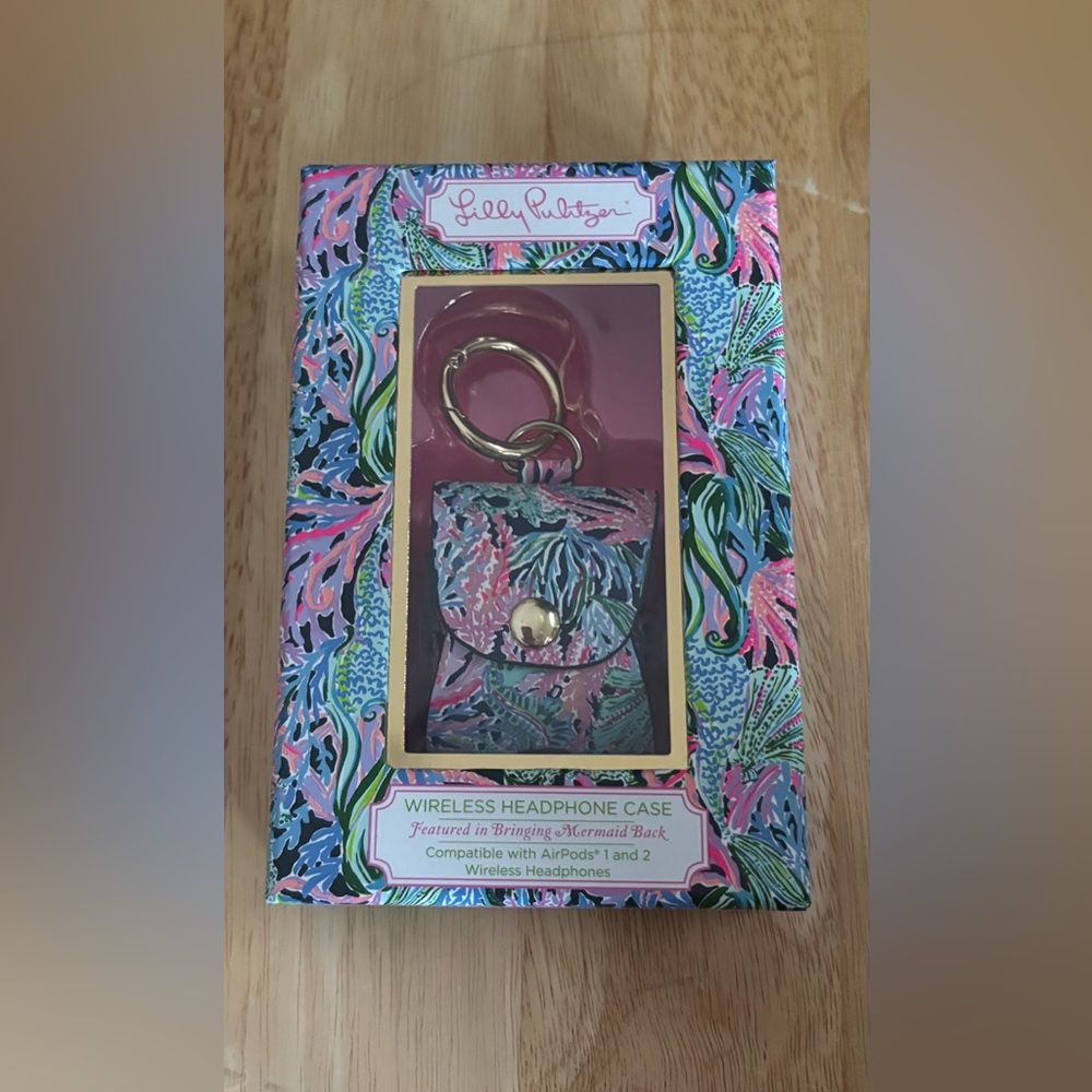 Lilly Pulitzer Bringing Mermaid Back AirPods Case with Keychain New